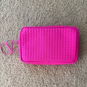 VALENTINO Hot Pink Quilted makeup Pouch